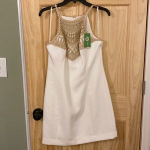 Lilly Pulitzer white w gold accents NEW
